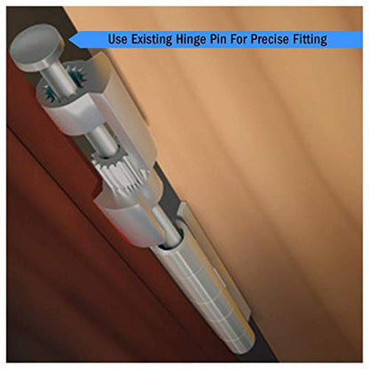 Nuk3y Door Saver 3 III Hinge Pin Stop for Residential Doors Fits All 3"" to 4-1/2"" Hinges (Satin Nickel) - color: Satin Nickel