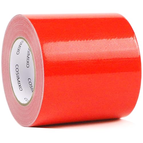 COSIMIXO 1-Pack Red Heavy Duty Wide Duct Tape, 4 inches x 55 Yards, Strong, Flexible, No Residue, All-Weather and Tear by Hand - Bulk Value for Repairs, Industrial, Professional Use - color: RED, size: 4INCH X 55YDS