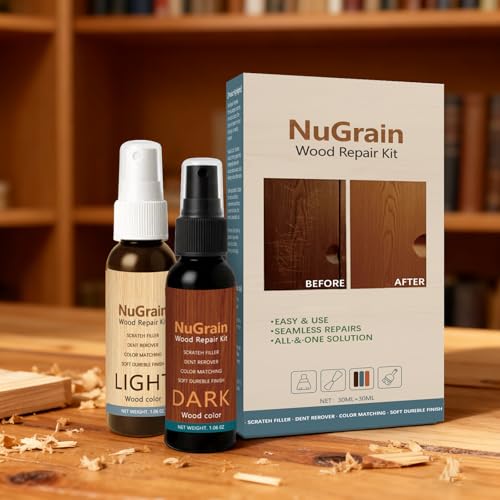 NuGrain Wood Repair Kit, Professional Wood Floor Scratch Repair, Floor Cover Nicks and Scratches, Hides Minor Defects, Restore a Finish for Wood (1 Pack)