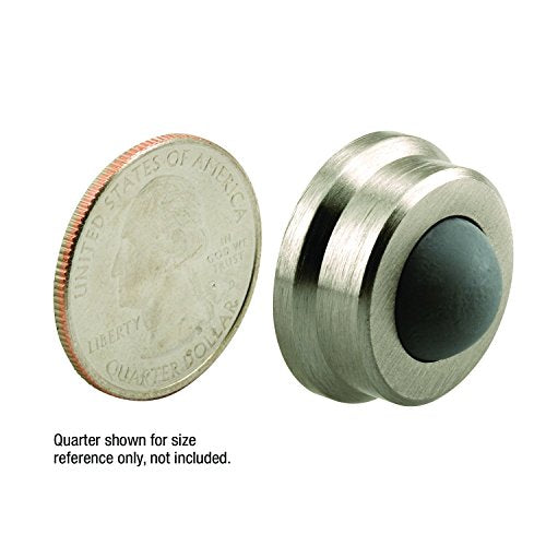 Prime-Line J 4844 Door Stop, Wall Mount, 1 In., Satin Nickel (Single Pack) - color: Satin Nickel