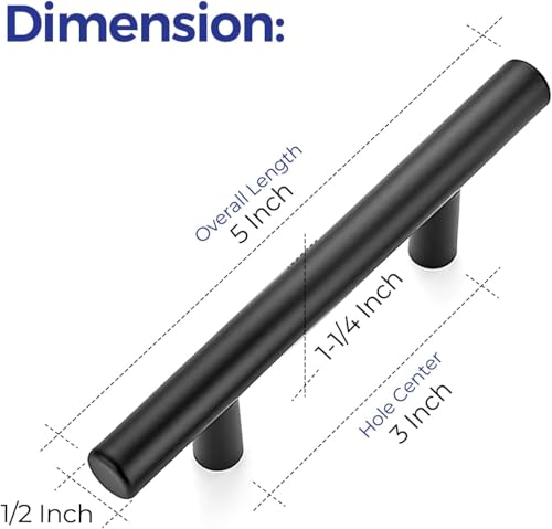Ravinte 10 Pack |5'' Cabinet Pulls Matte Black Stainless Steel Kitchen Cupboard Handles Cabinet Handles 5”Length, 3” Hole Center 10-Pack - size: 5 Inch (3 Inch Hole Center)