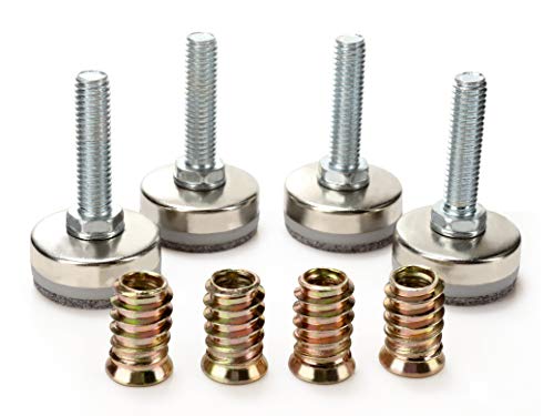 Furniture Levelers - Adjustable Leveling Legs for Tables Chairs Cabinets Felt Pads Included (4, D35mm Silver) - size: D35mm Silver