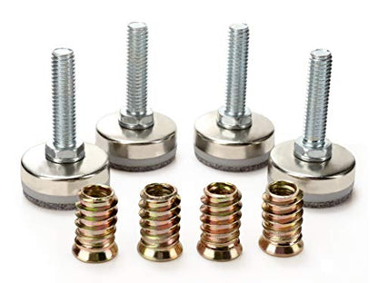 Furniture Levelers - Adjustable Leveling Legs for Tables Chairs Cabinets Felt Pads Included (4, D35mm Silver) - size: D35mm Silver