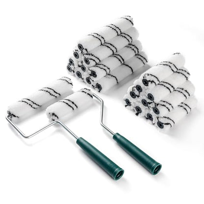 20 Pack 4 Inch and 6 Inch Microfiber Paint Roller Covers with 2pcs Anti Rust Metal Roller Frames, Professional Grade Painting Tools for Walls, Ceilings, Furniture - size: 4 Inch & 6 Inch, 22 Pack