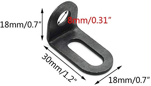 Biaungdo 18x18x30mm/0.7"x0.7"x1.2" Adjustable Right Angle Brackets L-shape Corner Brace Support Black- (15 Pcs)