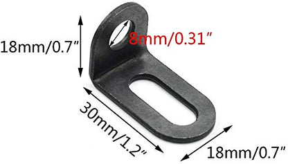 Biaungdo 18x18x30mm/0.7"x0.7"x1.2" Adjustable Right Angle Brackets L-shape Corner Brace Support Black- (15 Pcs)