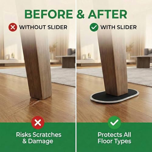 Extra Large Furniture Sliders for Carpet, 9.5 Inch Heavy Duty Reusable Moving Pads for Carpet and Hardwood Floors, Glides to Protect Surfaces and Easy Relocation - size: For Carpet - 4 PCS