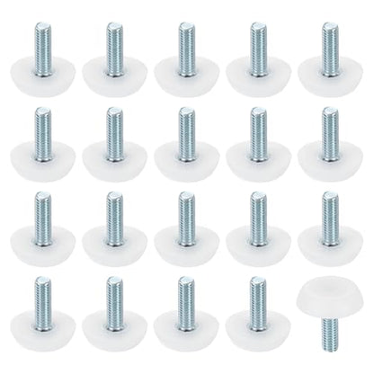 uxcell 24Pcs M6 Thread Furniture Feet Levelers, 23x18mm Adjustable Leveling Table Feet, Screw on Furniture Glide Leveling for Chair Stool Legs, White - color: White, size: M6 x 23 x 18mm