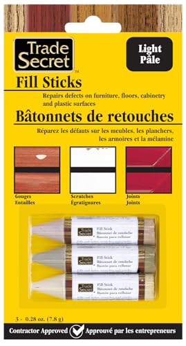 Wood Scratch Repair Fill Stick for Light Surfaces (Set of 3), Great for Touch-Ups and Repairs on Hardwoods Floors, Furniture, Cabinets and Plastic Surfaces. - color: Light Tones