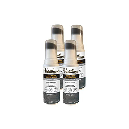 Varathane 368033-4PK Less Mess Wood Stain and Applicator, 4 oz, Smoke Gray, 4 Pack - color: Smoke Gray, size: 4 Ounce (Pack of 4)