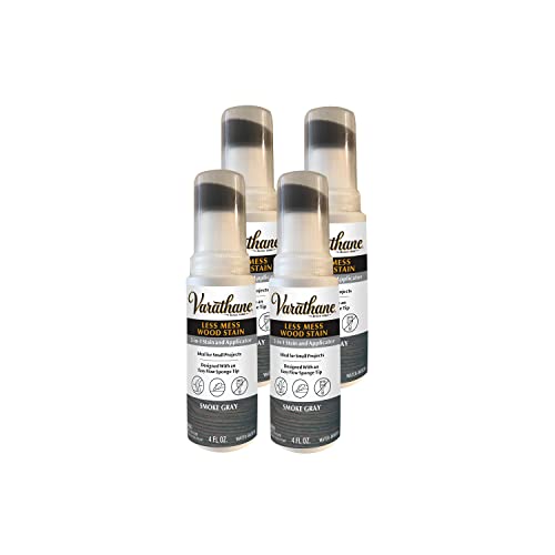 Varathane 368033-4PK Less Mess Wood Stain and Applicator, 4 oz, Smoke Gray, 4 Pack - color: Smoke Gray, size: 4 Ounce (Pack of 4)