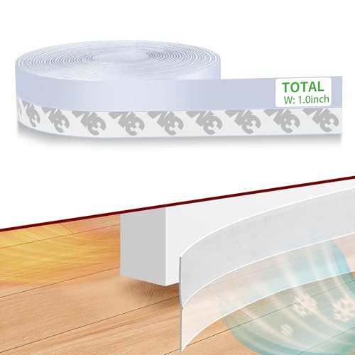Weather Stripping Door Seal – 100% Silicone, 33ft Strong Adhesive, Flexible Sealing for Gaps & Drafts, Perfect for Energy Efficiency and Weatherproofing - color: Transparent, size: 1.0 in-33ft