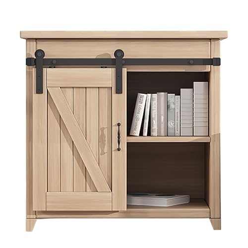 ZEKOO 5FT Super Mini Sliding Barn Door Hardware Kit for Single Door Cabinet, Small Barn Door Hardware Track Kit for TV Stand, Cupboards, Storage Cabinets, Wardrobes, I Shape Hanger (No Cabinet) - color: Super Mini " I " Shape, size: 5FT Track Kit (Single