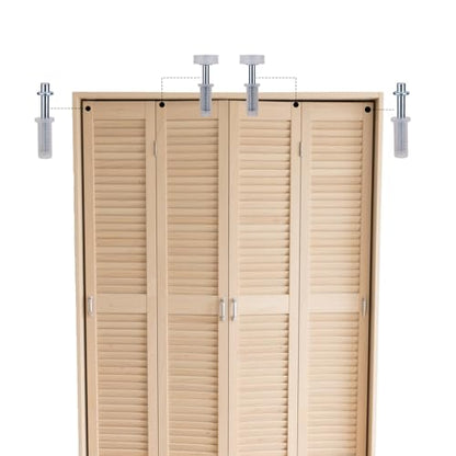 BOXOB 6 Pcs Bi-Fold Door Top Roller Guide Wheel and Top Pivot, Spring Loaded Bifold Closet Door Hardware Kit for Folding Pocket Doors Barn Doors & Sliding Cabinet Repair Replacement