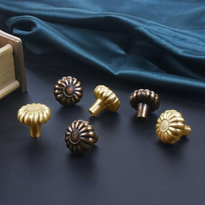 Brushed Gold Cabinets Knobs Drawer Pulls 4 Pack Kitchen Closet Dresser Cupboard Bathroom Bedroom Drawers Cabinet Stain Brass Hardware Flower Single Hole Knob Vanity Home Furniture Handle Solid Alloy - color: Alloy Brushed gold, size: 4pack