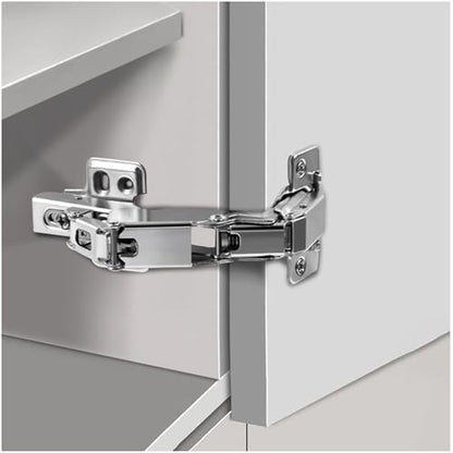 2 Pack 180 Degree Frameless Full Overlay Cabinet Doors Hinges,Clip ON Plate, Concealed Hydraulic Adjustable Mounting, Soft Closing Nickel-Plated Steel Buffer Dampers, 180 Degree Hinge - color: 180°-2pcs