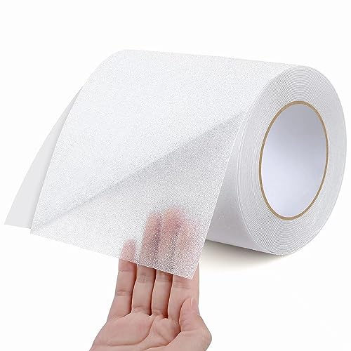 Qingluan Anti Slip Tape Heavy Duty Grip Tape Non Slip Stair Treads Waterproof High Traction Safety Tape for Indoor Outdoor Stairs Steps Floors(Transparent, 6 Inch x 32.8ft) - color: Transparent, size: 5.9 Inch x 32.8ft
