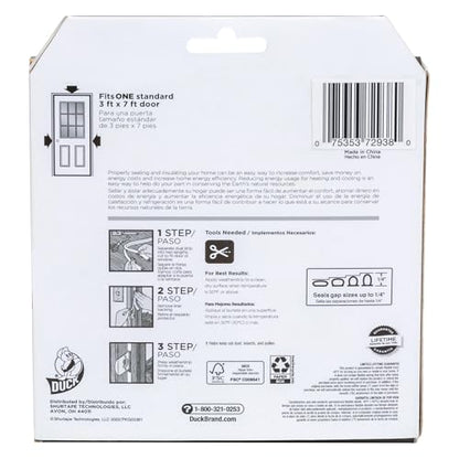 Duck Brand Max Strength Silicone Weatherstrip Seal for Doors and Windows, Self-Adhesive, Fits Medium Gaps from 1/8-1/4 Inches, .31 in. x .25 in. x 17 ft., White - size: (Pack of 1)