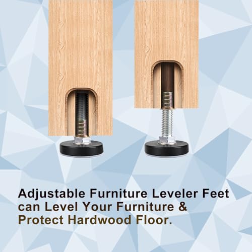 WAFJAMF M8 Thread Leveling Feet PTFE(Teflon) Bottom(28mm Base), Adjustable Furniture Feet Threaded Screw in Furniture Glide Leveler for Carpet and Hardwood Surface (28mm Base M8x1.5-8 Pack) - size: 28mm Base M8x1.5"-8 Pack
