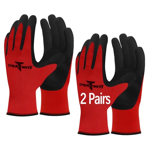 gardening gloves,garden gloves for women,Breathable latex dipped,Suitable for weeding and warehouse handling - color: 2 Pairs Red Gloves