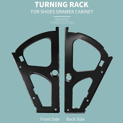 Shoes Drawer Cabinet Hinges Turing Rack Replacement Fittings Stainless Steel for Kitchen Living Room-2pcs - color: Black, size: 1 Layers