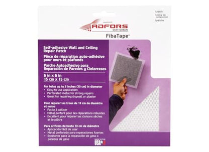 FibaTape 6 inch x 6 inch Self Adhesive Perforated Aluminum Wall and Ceiling Repair Patch