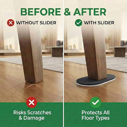 Extra Large Furniture Sliders for Carpet, 9.5 Inch Heavy Duty Reusable Moving Pads for Carpet and Hardwood Floors, Glides to Protect Surfaces and Easy Relocation - size: For Hard Surfaces - 4 PCS
