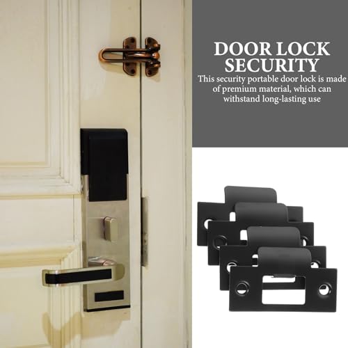 Homoyoyo 4pcs Cam Block Door Locks, Stainless Steel Guide Piece Black Door Lock Door Strike Plate Door Strike Plate Reinforce Security on Your Doors (Pack of 2) - size: 7x7cm (Pack of 2)