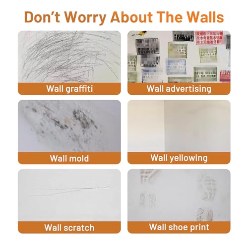 White Paint for Walls, Touch up Paint for Wall with Roller Brush Walls Repair Tool, for Remove Graffiti, Scratches, Stains, Yellowing, Pintura Blanca para Pared