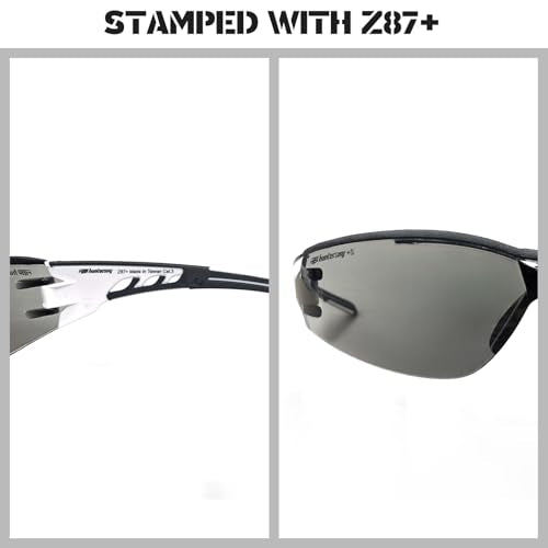 HTS HUNTERSKY Super Flexible Lightweight Anti Fog Wrap-Around U6 Clear Shooting Safety Glasses with ANSI Z87.1 Scratch Resist - color: Black / Smoke / Clear (2 Pack)