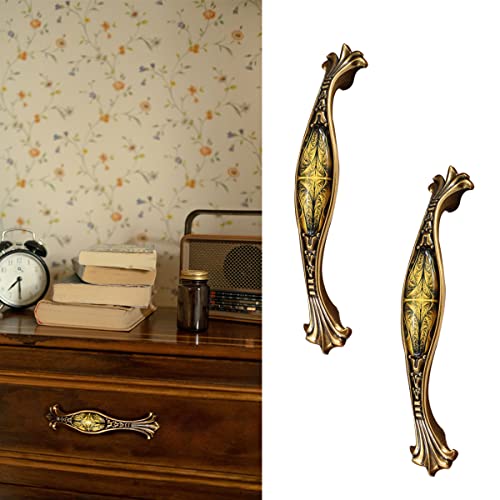 5" Zinc Alloy Cabinet Pulls Furniture Knobs Sunset Pattern Cupboard Handle Drawer Pulls Solid Metal Kitchen Hardware Handles for Cabinet Drawer Wardrobe (2pcs/Set) - color: Sunset, size: 5 Inch