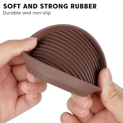 Rubber Non-Slip Furniture Pads-8 PCS 2 inch Furniture Casters Cup for Hardwood Floors, Rubber Feet Floor Protector for Bed Sofa Table and Chair Stopper (Round, Brown) - size: 8PCS 2" x 2" Brown