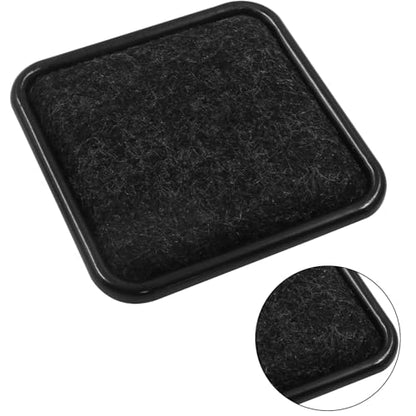 8Pcs Felt Furniture Sliders Reusable Carpet Base Furniture Cups,Moving Pads Sliders to Protect Hardwood (Square,2.5 x 2.5 inch, Black/Gray) - size: Square,2.5 x 2.5 inch,