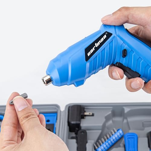 CARTMAN 149 Piece Tool Set General Household Hand Tool Kit with Cordless Screwdriver Blue - style: 149 PC