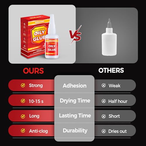 3 PCS Welding High-Strength Oily Glue, Welding Super Glue Gel Instant Adhesive Powerful Universal Glue for Metal, Plastic, Wood, Glass, Ceramics, Leather