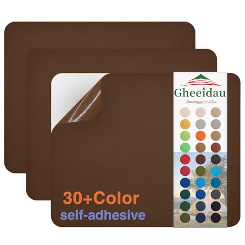 Gheeidau Canvas Repair Patch 9×11 Inch 3Pcs Waterproof Self-Adhesive Fabric Repair Patch for Tents,Boat Cover,Pop Up Canopy,Patio,Bags,Car Seats,Sofas,Furniture Cover(Brown) - color: Brown, size: 9"×11"×3PCS