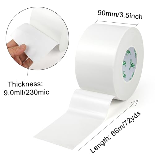 BOMEI PACK White Sticky Duct Tape Heavy Duty Strong Industrial Color Duct Tape 3.6inch x 72yds for Packing and Repairing 1 Pack - color: White