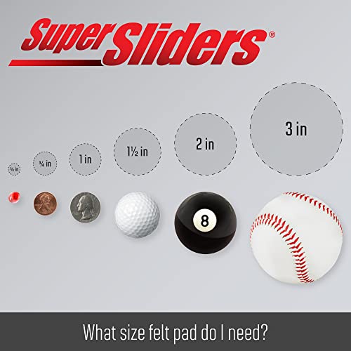 Super Sliders Self-Stick Furniture Felt Pads & Cabinet Bumpers- Protect Hardwood, Tile & Laminate Surfaces, Brown/Clear (270)