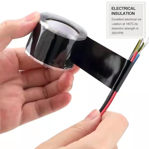 Hose Repair Tape, Self Fusing Silicone Tape 1 Inch x 10Ft, Waterproof Self Fusing Rubber Tapes Rescue Tape Silicone Rubber Self Fusing Tape for Pipe Leaks Emergency Repair
