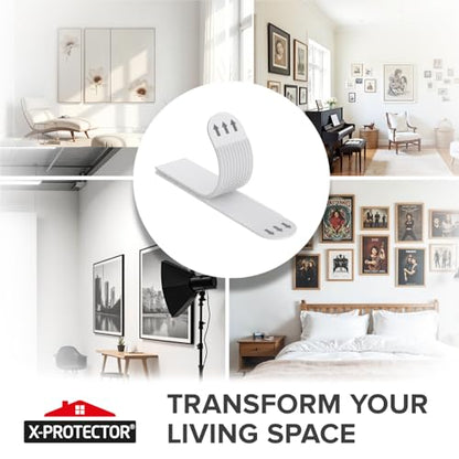 X-Protector Picture Hanging Strips - 28 Pairs Damage Free Picture Hangers - Self Adhesive Wall Hangers Without Nails - Heavy Duty Wall Hanging Strips - Walls Sticky for Hanging Up to 20 LBS (Size M+L) - size: M+l