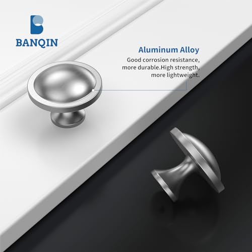 10 Pack Brushed Nickel Cabinet Knobs Round Silver Drawer Knob Kitchen Hardware for Dresser Diameter 1-1/2 Inch - color: Brushed Satin Nickel