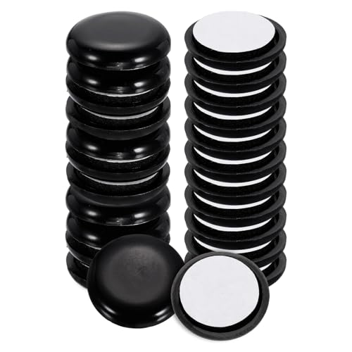 uxcell 24Pcs Plastic Furniture Sliders 1.1" Self-Adhesive Round Furniture Leg Protectors, Table Chairs Foot Cups Sliders Reusable Furnishing Movers for Hardwood Floors Tile Laminate - size: 1.1"