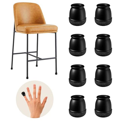 20 Pcs Black Extra Small Skinny Chair Leg Floor Protectors for Hardwood Floors, Upgraded Rubber Chair Leg Caps with Felt, Round Furniture Leg Feet Covers, No Scratches Reduce Noise (Fit 0.4"-0.5") - size: XXSmall (Fit 0.4"-0.5")
