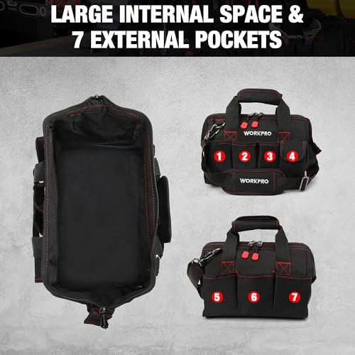 Workpro 12-inch Close Top Wide Mouth Storage Tool Bag, W081020A - size: 12"