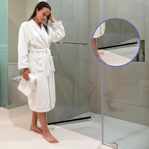 Framed Shower Door Bottom Seal Shower Bottom Waterproof Door Rubber Sweep Trim 118 Inch Black Silicone Waterproof Trim Sweep Replacement Seal for Home Bathroom Showers, Tee Insert Shape