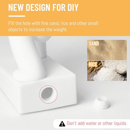 Cute Door Stopper Wedge, Non-Slip Door Stops for Bottom of Door, Keep Doors Open for Kids Pets, White 1 Pack (Patented)