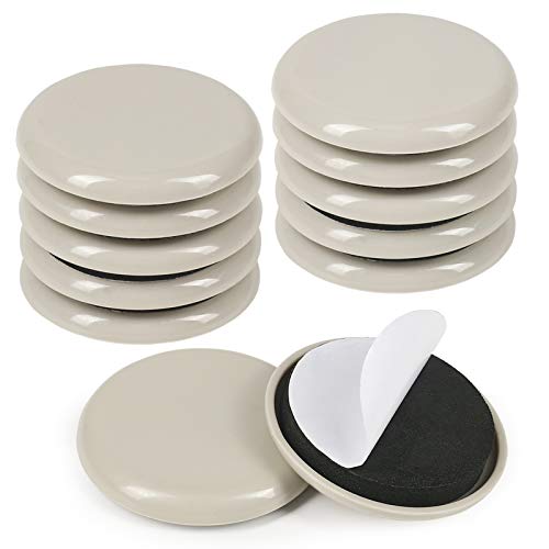 2 inches Stick Furniture Sliders, 12pcs Furniture Glides for Easy Moving on Carpet Hardwood (Beige) - color: Beige, size: Normal