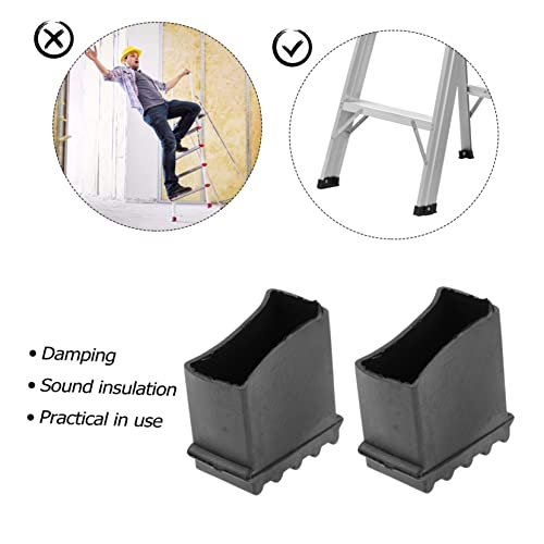 HOMSFOU 4pcs Ladder Mats Non-Slip Stair Treads Ladder Feet Covers Slip Wear-Resistant Easy to Install