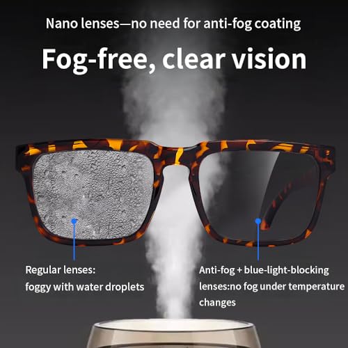 Z87 High-Visibility Construction Anti-Fog Photochromic UV400 Blue Light Blocking Impact Resistant Safety Glasses - color: Leopard