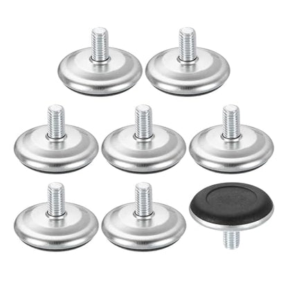 uxcell 8Pcs M10 x 1.5 Thread Furniture Feet Levelers, 47x20mm Adjustable Leveling Table Feet, Screw on Furniture Glide Leveling for Chair Stool Legs, Black - size: M10 x 47 x 20mm